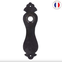 SMALL AGED IRON DOOR PLATE I-CYLINDER
