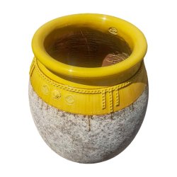 Materials of yesteryear: YELLOW GARLAND DROP JAR TRADITION H80