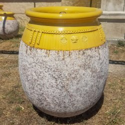 Materials of yesteryear: YELLOW GARLAND DROP JAR TRADITION H80