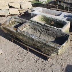 Materials of yesteryear: ANTIQUE TROUGH 2 CONTAINERS L145