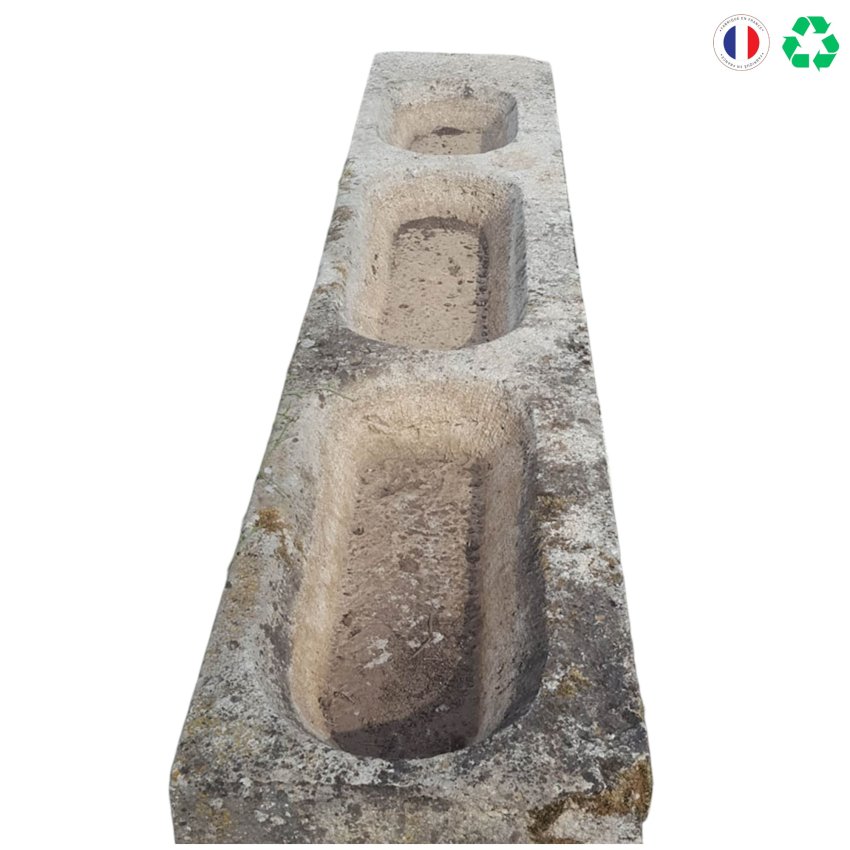 Materials of yesteryear: STONE TROUGH 3 BOWLS L220