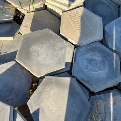 Materials of yesteryear: HEXAGONAL GREY CEMENT TILES