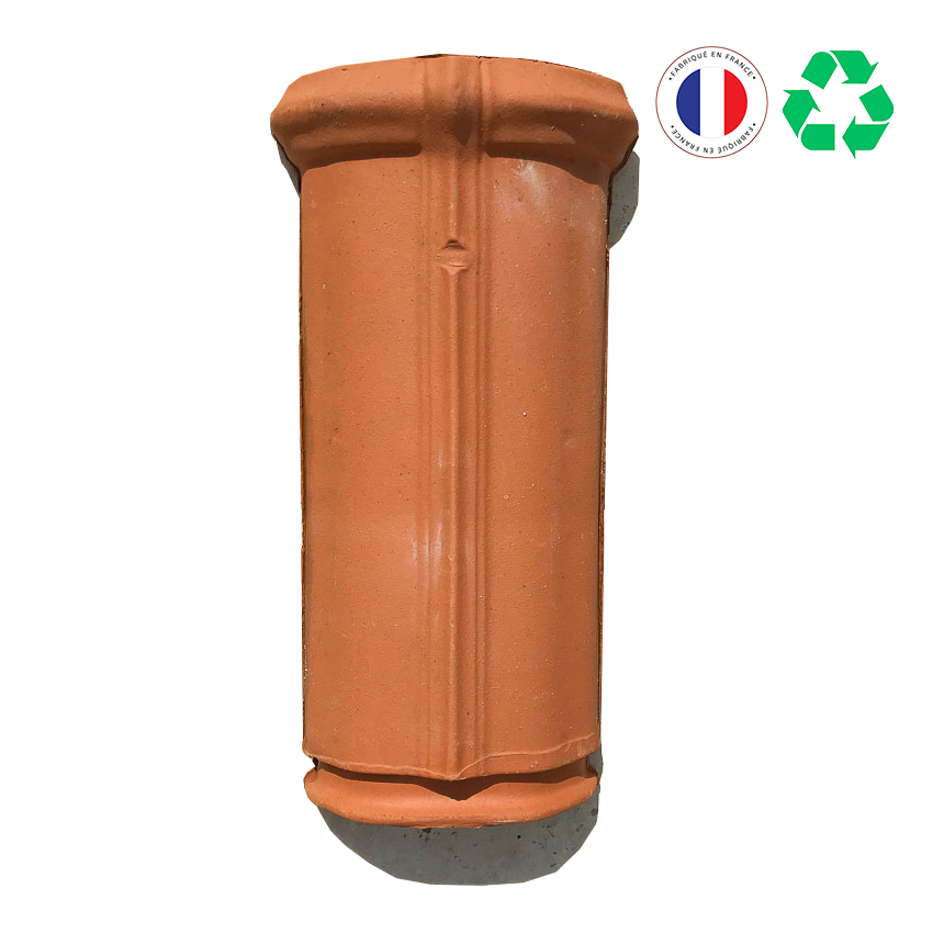 Matériaux d'Antan : TUILE DE FAÎTAGE MONIER ROUMAZIERE ARRONDIE