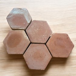 Materials of yesteryear: 15x1.5 hexagonal terracotta