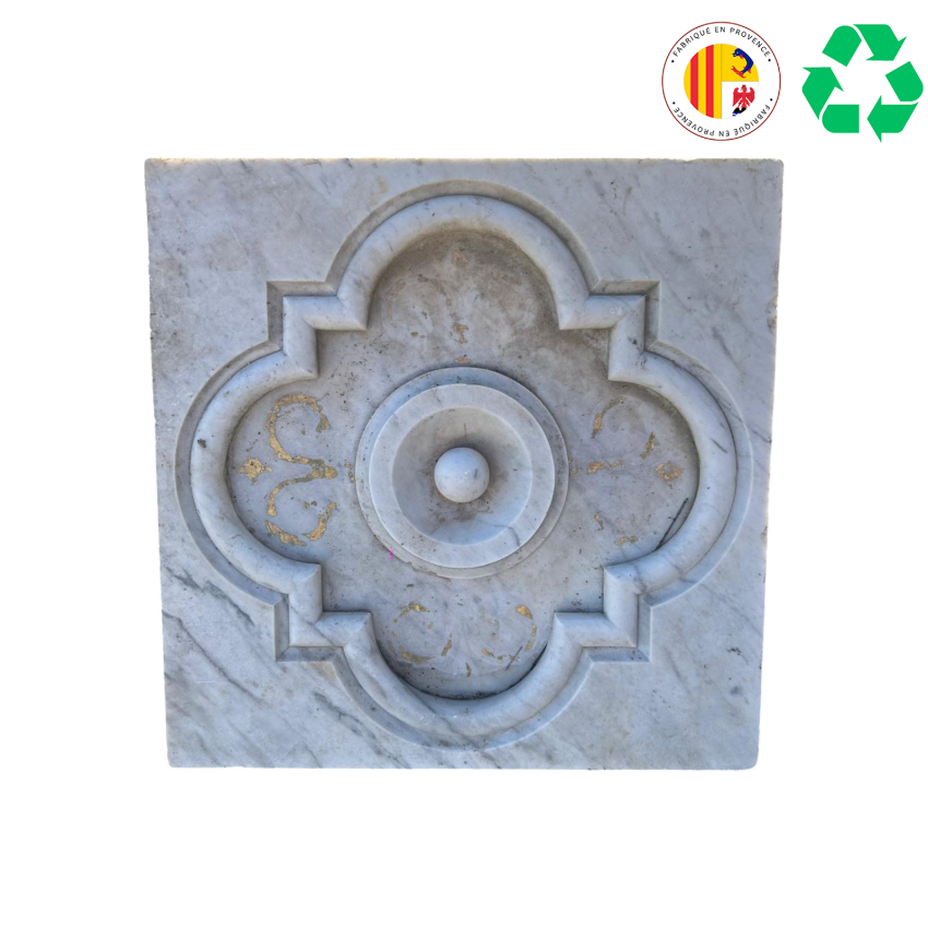 Materials of yesteryear: DECORATED MARBLE SLAB WITH CARVED QUATREFOIL