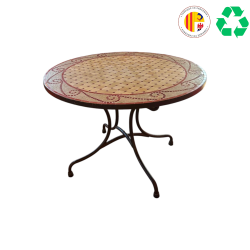 Materials of yesteryear: ROUND TABLE IN ZELLIGE H75 D110