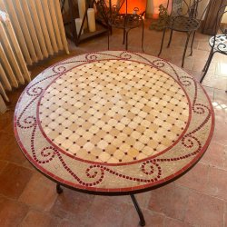 Materials of yesteryear: ROUND TABLE IN ZELLIGE H75 D110