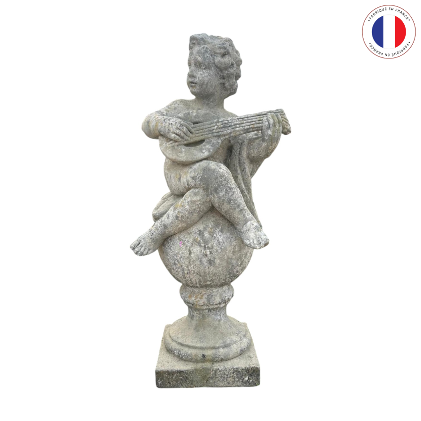 Materials of yesteryear: STATUE PUTTO BALL MUSICIAN MANDOLIN H100