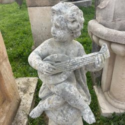 Materials of yesteryear: STATUE PUTTO BALL MUSICIAN MANDOLIN H100