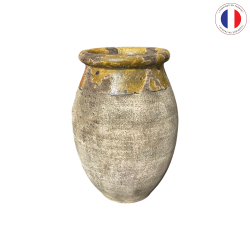 Materials of yesteryear: OLIVE ENAMELLED HONEY JAR H70