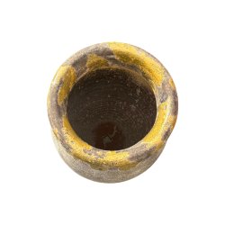 Materials of yesteryear: OLIVE ENAMELLED HONEY JAR H70