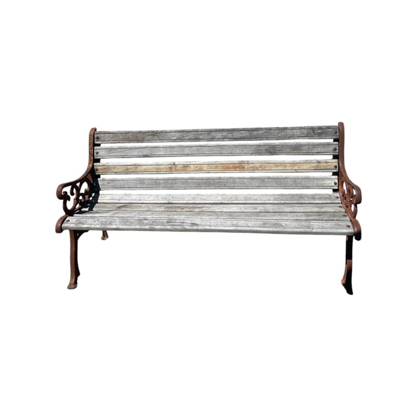 Materials of yesteryear: WOOD AND CAST IRON BENCH L155