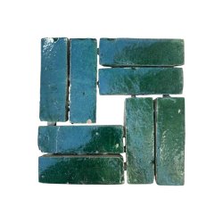 Materials of yesteryear: ZELLIGE GREEN 14.5x4.5x2.5