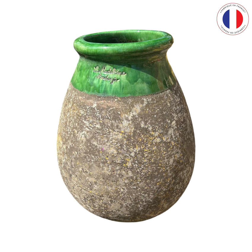 Materials of yesteryear: BIOT GREEN COLLAR DROP JAR H92