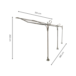 Materials of yesteryear: PROVENCAL IRON TRELLIS (HALF PERGOLA) H250
