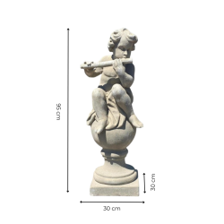 Materials of yesteryear: PUTTO BALL STATUE FLUTE MUSICIAN H100