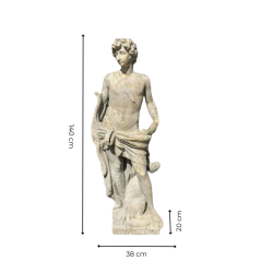 Matériaux d'Antan : STATUE APOLLON ARCHER AVEC CHIEN H140