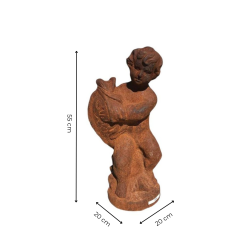 Materials of yesteryear: CHERUB WITH CAST IRON FISH H55
