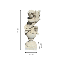 Matériaux d'Antan : STATUE PUTTO BOULE SAISON ETE H100