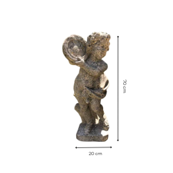 Materials of yesteryear: PUTTO STATUE MUSICIAN TAMBOURINE H70