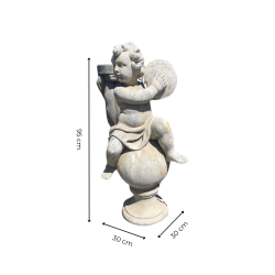 Materials of yesteryear: STATUE PUTTO BALL MUSICIAN CYMBAL H100