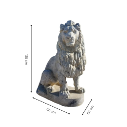 Materials of yesteryear: LARGE LION STATUE SITTING UPRIGHT H135