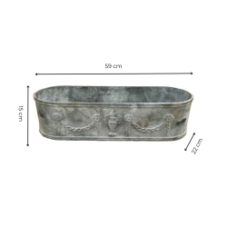 Matériaux d'Antan : JARDINIERE OVALE FONTE H15