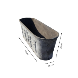 Materials of yesteryear: Oval cast iron planter H25