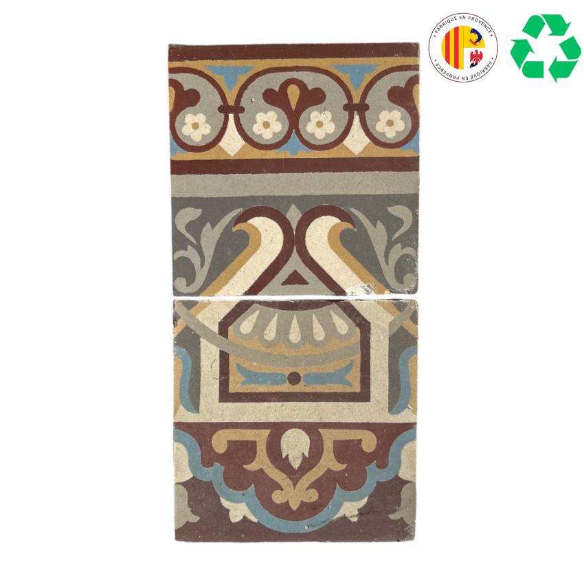 Materials of yesteryear: FRIEZE OF PATTERNED CEMENT TILES (9M2)