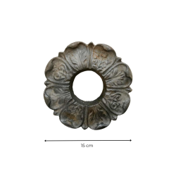 Materials of yesteryear : CAST IRON ROSE PETALS ROSETTE - 15CM