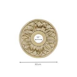 Materials of yesteryear: BRASS SUNFLOWER FLOWER ROSETTE 9.5CM - 1/2"