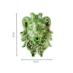 Materials of yesteryear: GREEN ENAMELLED LION'S HEAD MASCARON