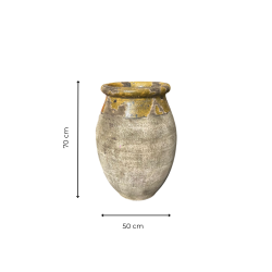 Materials of yesteryear: OLIVE ENAMELLED HONEY JAR H70