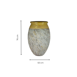 Materials of yesteryear: BIOT JAR OLIVE YELLOW NECK H92