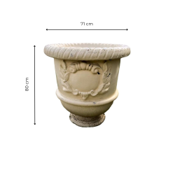 Materials of yesteryear: CREAM WHITE GARLAND VASE H80