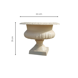 Matériaux d'Antan : VASE EN FONTE BLANC H31