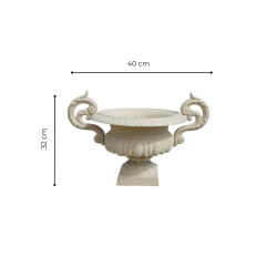 Materials of yesteryear: MEDICIS WHITE CAST IRON VASE H26,5 / SMALL