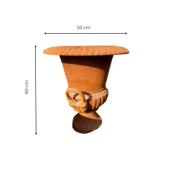 Materials of yesteryear: VASE WITH CAST IRON HANDLES H60