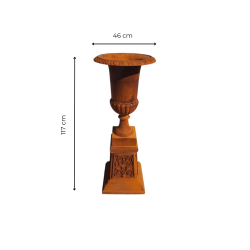 Matériaux d'Antan : GRAND VASE MEDICIS FONTE AVEC SOCLE H117