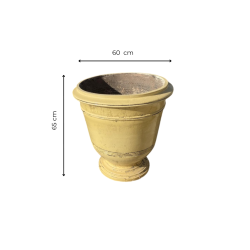 Materials of yesteryear: VASE ROY SOLEIL LISSE JAUNE PM H65