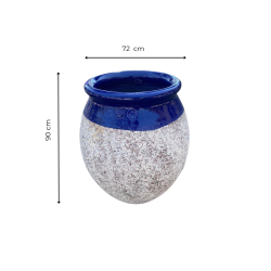 Materials of yesteryear: OLIVE JAR MAJORELLE BLUE COLLAR CLASSIC PATINA H90