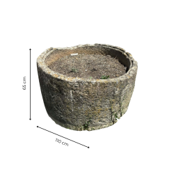 Materials of yesteryear: LARGE OLD ROUND STONE BIN D110