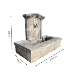 Matériaux d'Antan : FONTAINE MURALE AVEC MARGELLES ET BEC EN PIERRE