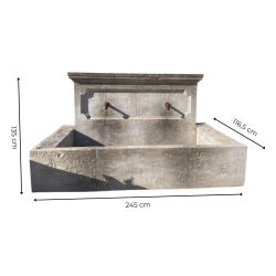 Matériaux d'Antan : FONTAINE MURALE LAVOIR 2 SORTIES H135