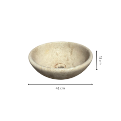 Materials of yesteryear: MELLOWED BEIGE TRAVERTINE BOWL BASIN