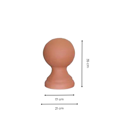 Matériaux d'Antan : POINCON BOULE ROUGE TERRE CUITE H35