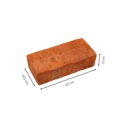 Matériaux d'Antan : BRIQUE REFRACTAIRE PLEINE VIEILLIE ROUGE 22x10.5x5