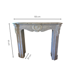 Matériaux d'Antan : CHEMINEE ANCIENNE EN MARBRE BLANC H104