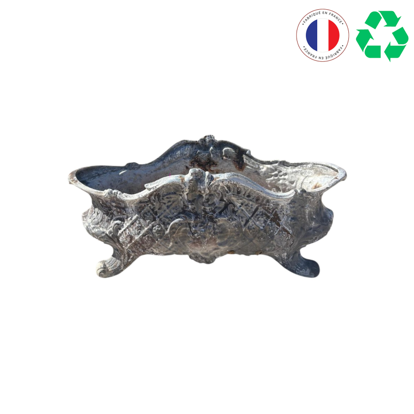 Matériaux d'antan : JARDINIERE EN FONTE ANCIENNE H28