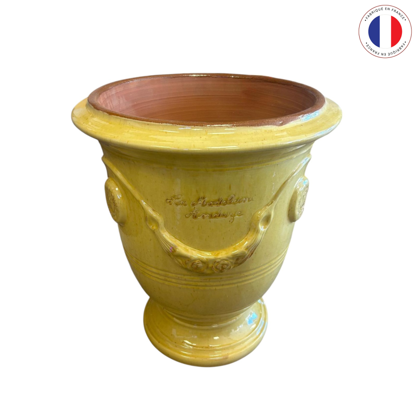 Matériaux d'antan : VASE ANDUZE JAUNE TRADITION N°3 H55